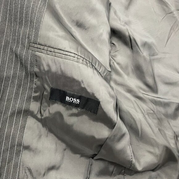 Hugo Boss Vinci/Lucca Brown Pin Stripe Wool Blazer Sport Coat Jacket Men's 42 R - Picture 4 of 10